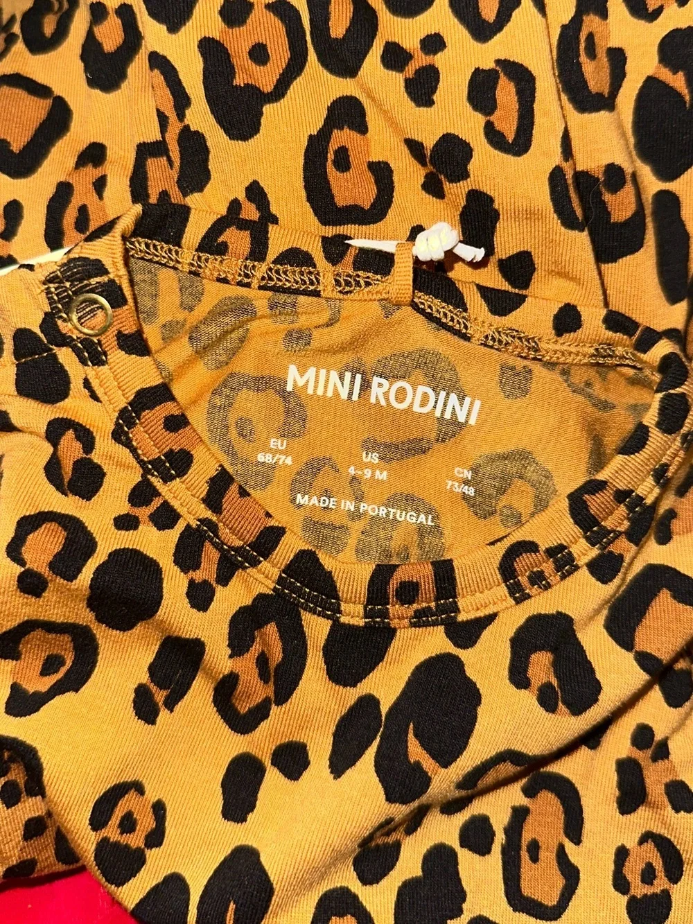 NWT Mini Rodini Cute Basic Leopard Short Sleeve Dress Flared Skirt Sz 4-9M